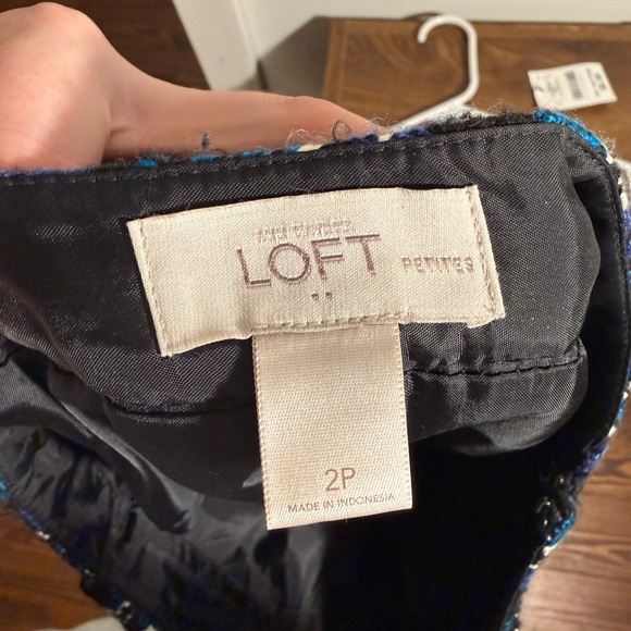 LOFT Navy and Cream Checkered Mini Skirt - Picture 6 of 6